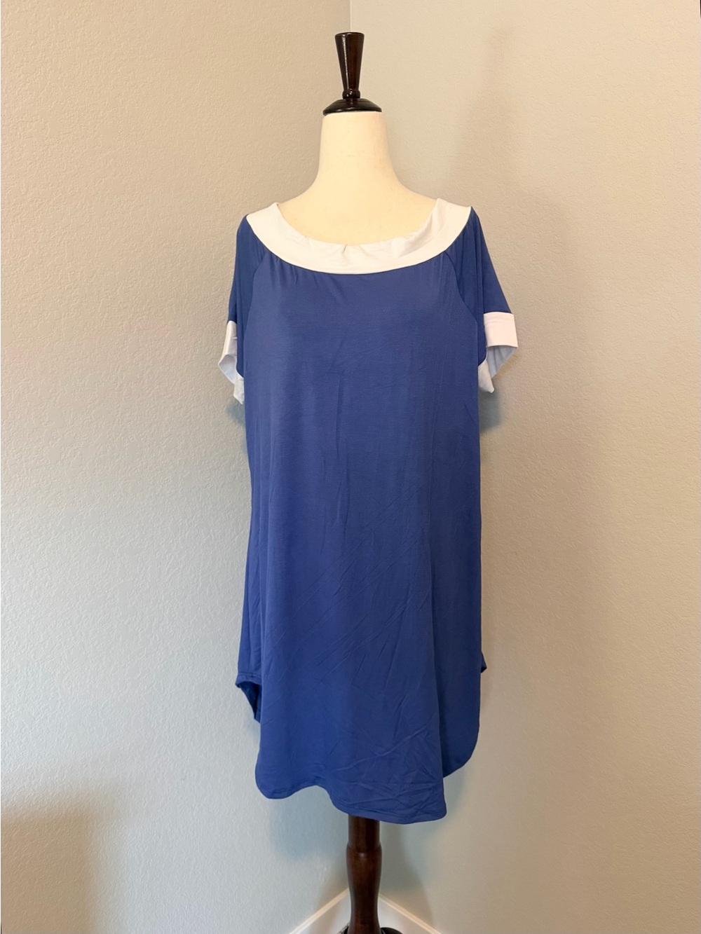 Moxy Evolution Modwear Blue Short Sleeve Tunic Dress - Medium